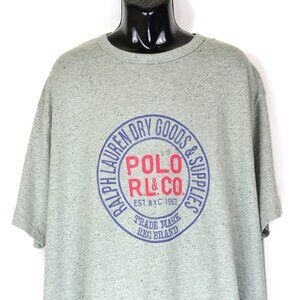 Polo Ralph Lauren Men's Size 3XLT Gray & Blue Cotton T-Shirt NWT